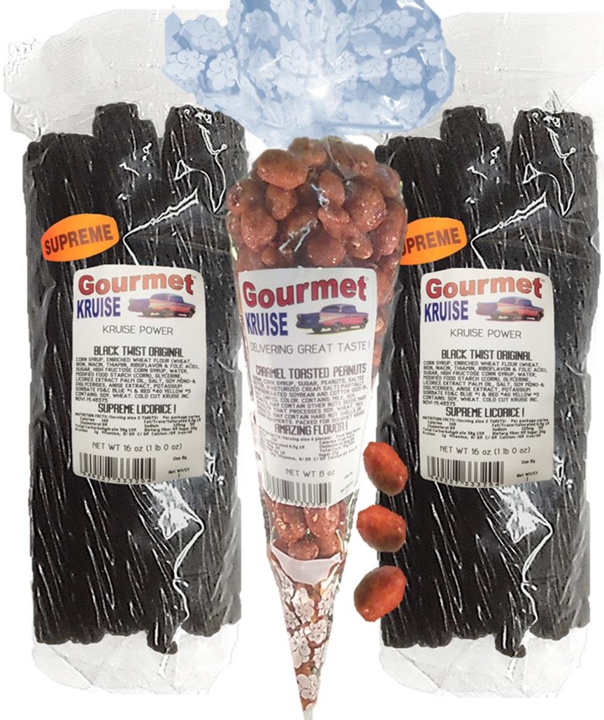 Black Licorice Original Twist 21lb Bags (1) Caramel Toasted Peanuts 8OZ WT 40