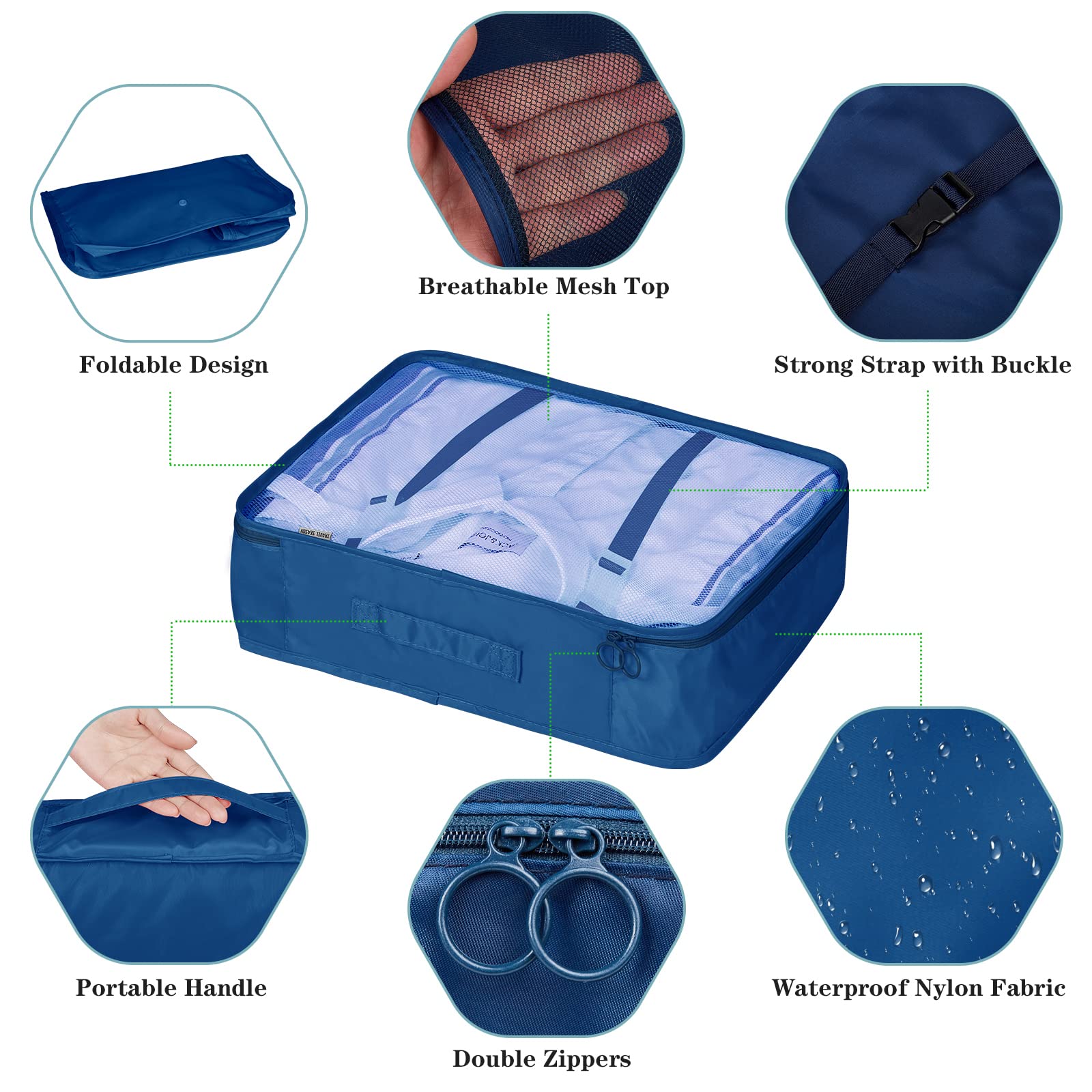 Organisateur Valise 7 Pièces - Packing Cubes Pour Vêtements, Chaussures, Cosmétiques