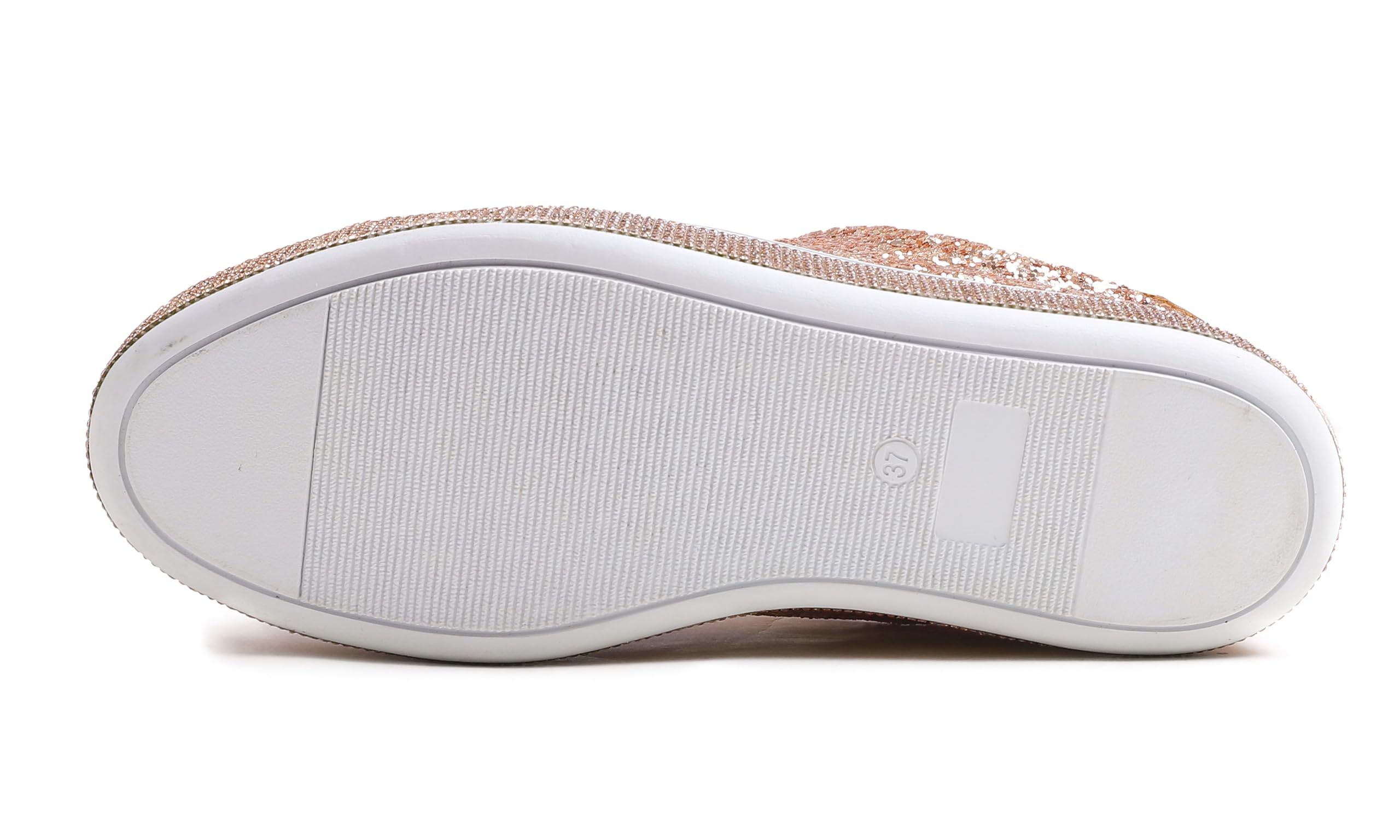 Feversole Women's Fashion Sparkle Platform Rhinestone Party Holiday Wedding Sneakers