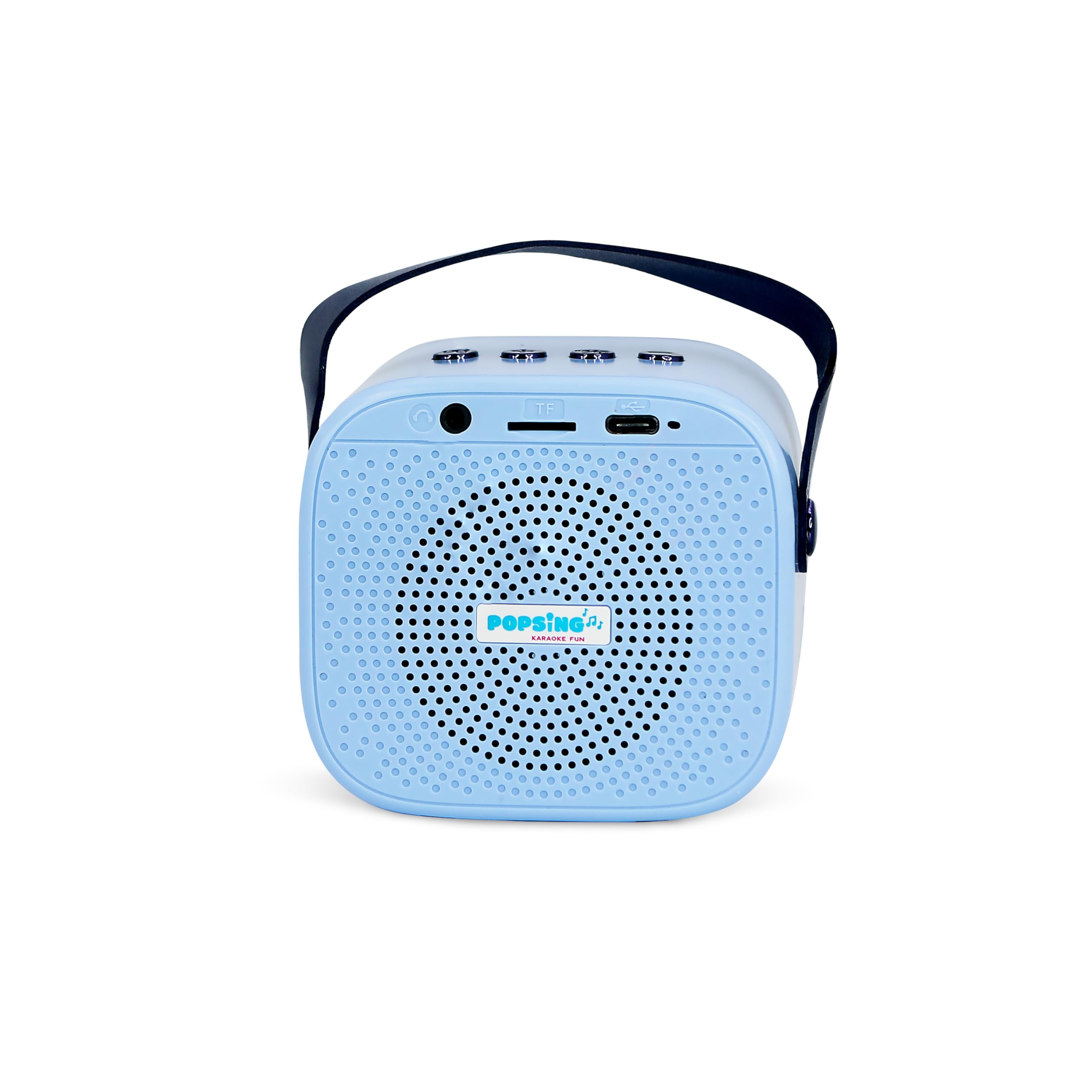 Bluey - Mini altoparlante per karaoke a LED, wireless, con microfono Bluetooth, colore blu, luci che cambiano colore
