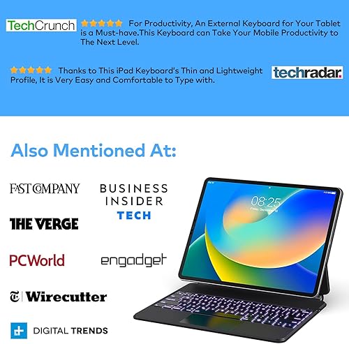 Miniatura 6 de Funda de teclado para iPad Air de 11 pulgadas (M3 2025 / M2 2024) y iPad Pro de 11 pulgadas (1ª/2ª/3ª/4ª generación), funda magnética con teclado