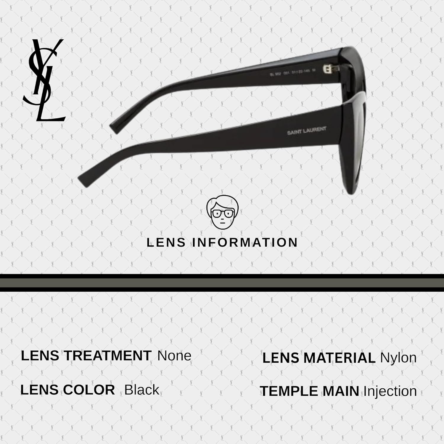 SAINT LAURENT SL 552 Cat-Eye shape Sunglasses + Bundle with eSHADES Luxury Eyewear Kit - Image 5