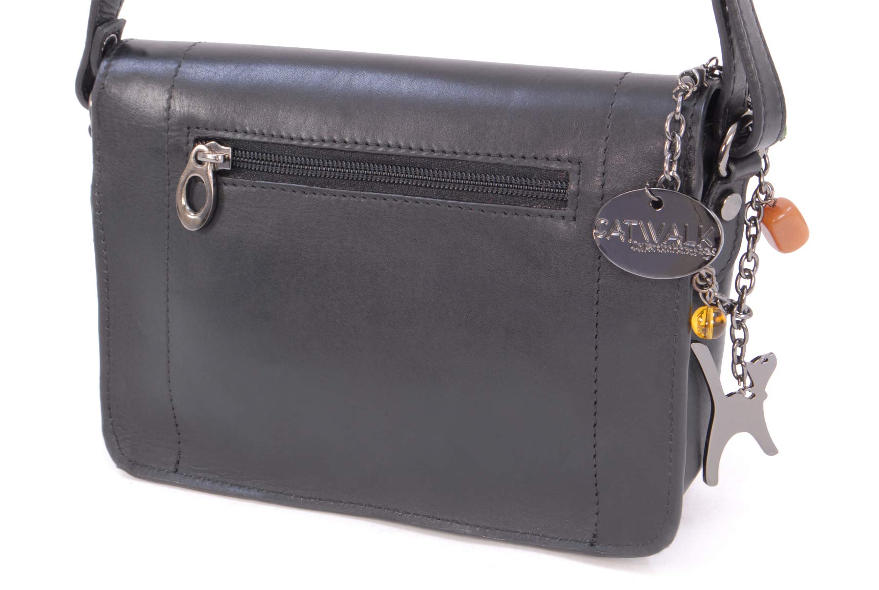 Catwalk Collection Handbags - Borsa a Tracolla Piccola in Vera Pelle - Borsetta Donna - Borsa a Mano con Tracolla Regolabile - Florence