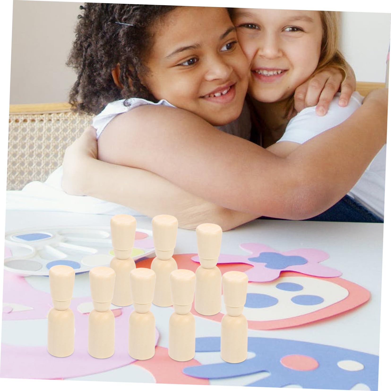 ORFOFE 20 Muñecas de Madera Peg sin Terminar para Pintar, Kit DIY con Cuerpo de Clavija de Madera Beige, Mejora la Habilidad Manual, sin Rebabas para Niños en Juegos Creativos