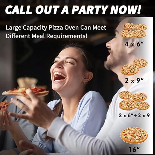 Miniatura 6 de PIZZELLO Horno de pizza para exteriores de 16 pulgadas, multicombustible, multicombustible, grande, de acero inoxidable, con quemador de gas,