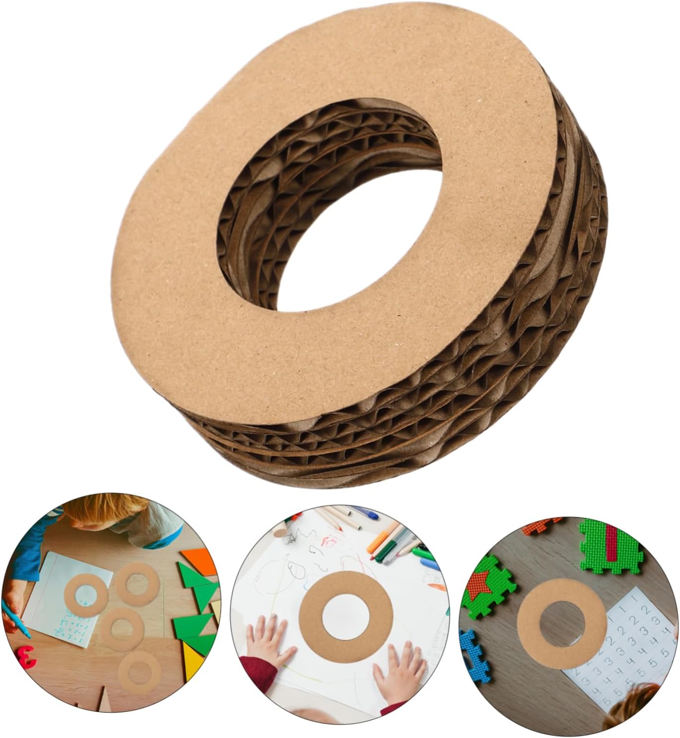 VILLFUL 44pcs Wreath Frames for Crafts Round Paper Circle Wreaths for Holiday Decorations and Boys and Girls Art Projects Outer Inner Thick
