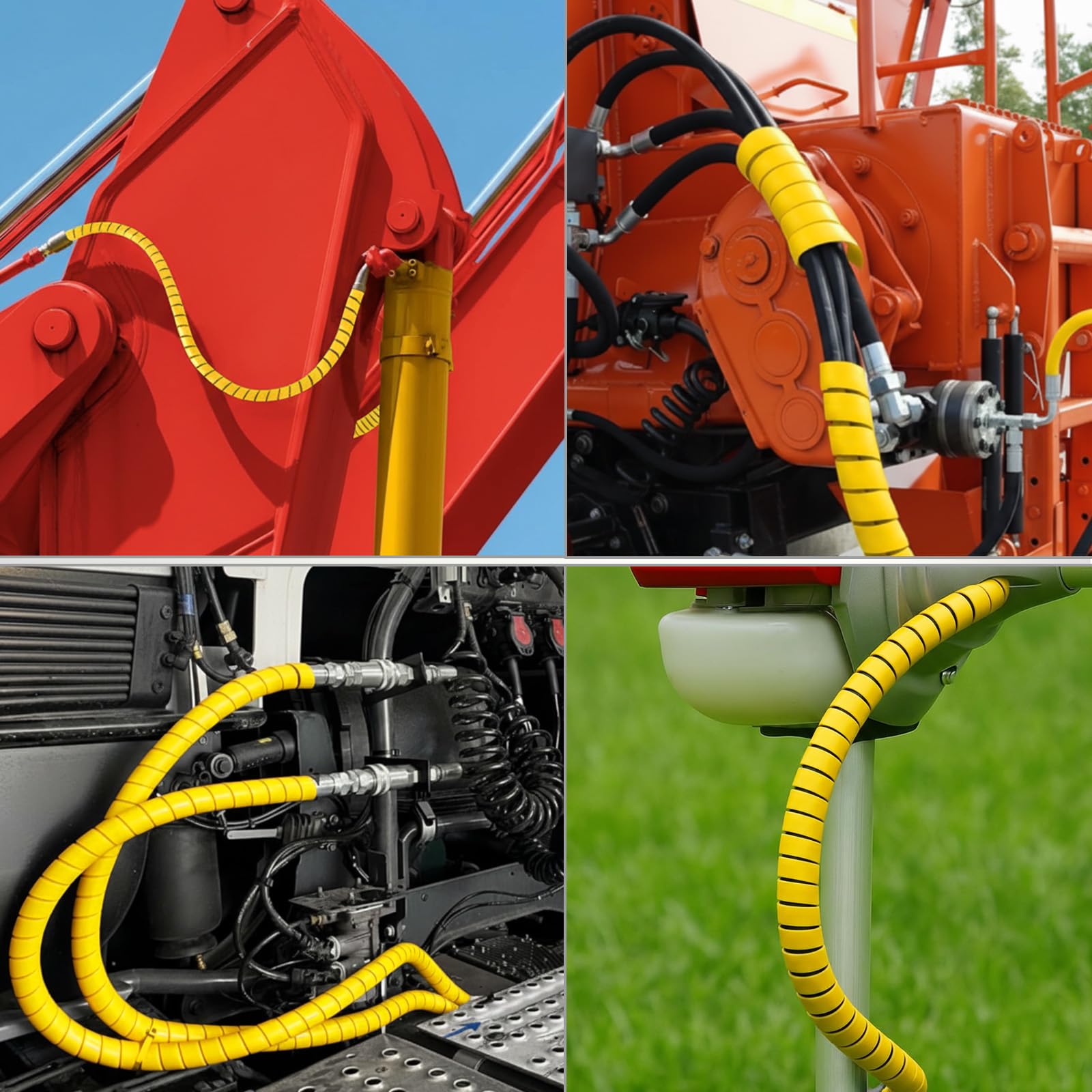 Pangda Cavo per tubo flessibile a spirale da 3,5 m, protezione da 63 cm, manicotto protettivo per tubi idraulici, tubi a spirale resistenti all'abrasione per tubi idraulici, cavi elettrici, automotive