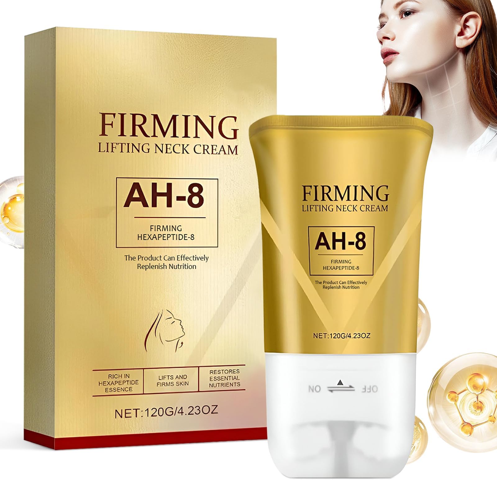 Neck Firming Cream,Roller Neck Cream,Ah-8 Firming Creams for Crepey Skin Body Care Comfort,Tighten and Lift Neck Cream Moisturizing, Lotions Cosmetic Skin Care for Women (1)