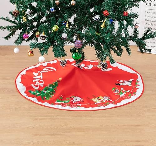 Miniatura 2 de NY - Falda de árbol de Navidad de 36 pulgadas color rojo y blanco decoración de base para fiestas de Navidad vacaciones hogar jardín tren