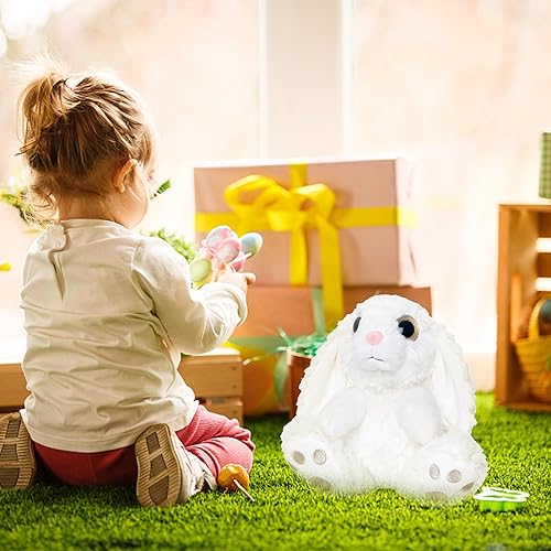 Miniatura 2 de My OLi Conejo de peluche de conejo de 8.5 pulgadas, conejo de peluche de Pascua con oreja flexible, conejo de peluche a la hora de acostarse, regalo