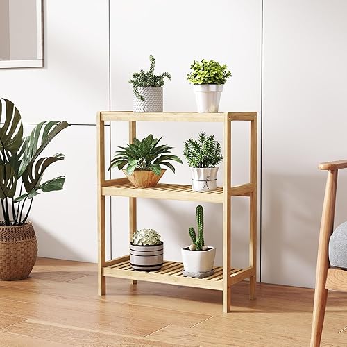 Miniatura 11 de Kinsuite Estante de almacenamiento de bambú de 5 niveles multifuncional de bambú para baño, cocina, sala de estar