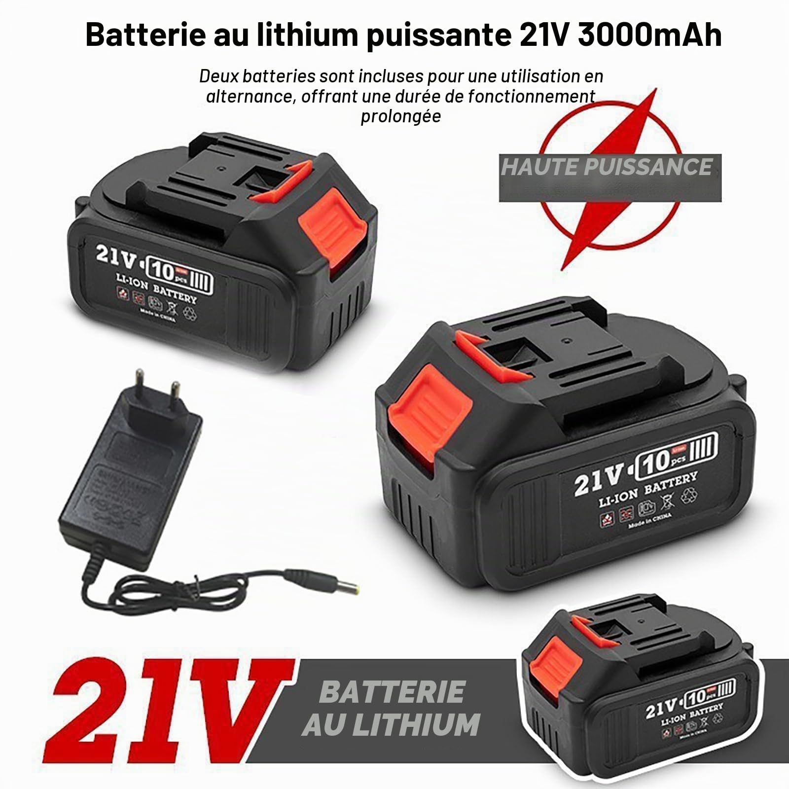 Meuleuse d’angle Sans Fil, Mini Disqueuse Sans Fil avec 2 Batteries de 3000 mAh, 7 Disques à Tronçonner et 5 Disques à Lamelles, 19500RPM, 21 V, pour la Coupe et le Ponçage