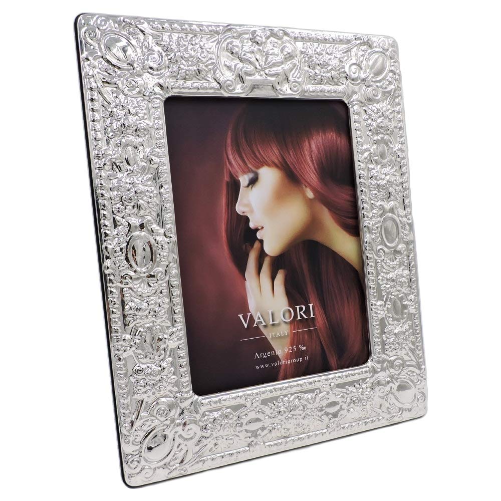 Cornice D'argento Modello 13x18 Cadre Photo En Argent Sterling 925 Poinconne Avec Dos En Bois Dacajou 7218 13x18