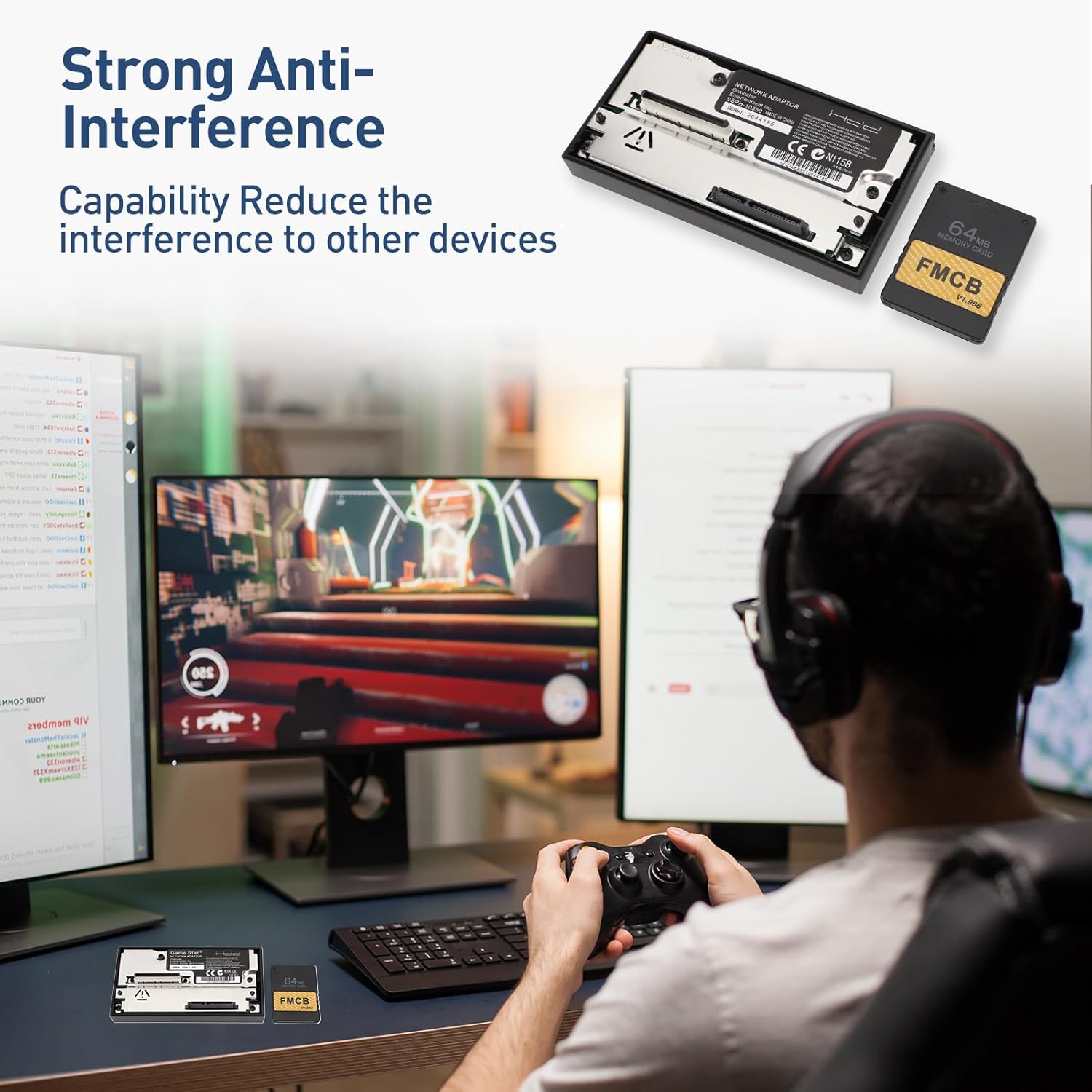 Diyeeni SATA Network Adapters - Interface Card for, McBoot, 64MB FMCBV1.966 Memory Card, Supports 2TB SATA HDD