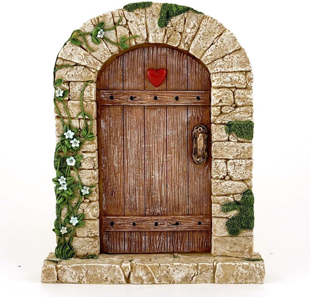 Top Collection 7" Miniature Fairy Garden & Terrarium Charming Cobblestone Door Decor, Small