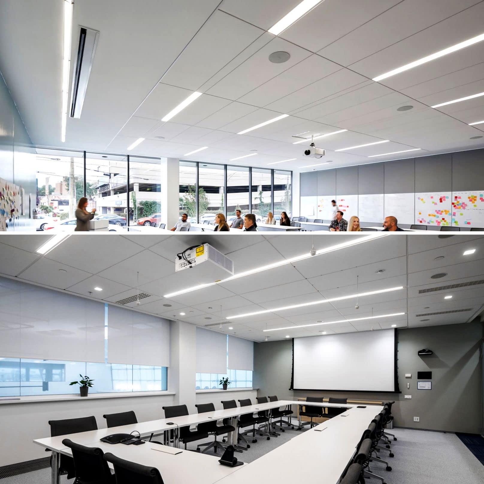 LED-Streifen-Deckenleuchte, 54 W, umlaufende Unterputz-Rohrleuchte, 5400 lm, LED-Licht, 3 Farben, Temperatureinstellbar, Garagenbeleuchtung, für Ladenschrank, Keller, Flur, 1 Stück