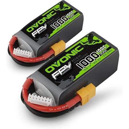2 Batteries Lipo OVONIC 6S 1300mAh 22.2V 120C XT60 - Pour Drone FPV Hélicoptère RC Avion Quadcopter