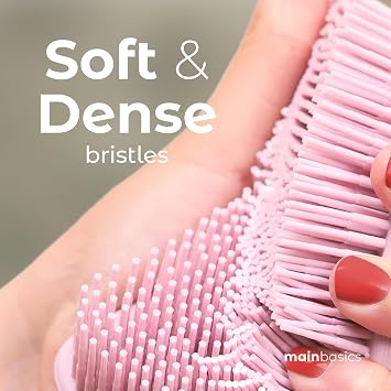MainBasics Silicone Body Scrubber Dual-Sided, Pink, Exfoliate | Shower Exfoliator for Men & Women, Gentle Silicone Loofah Alternative for Deep Clean