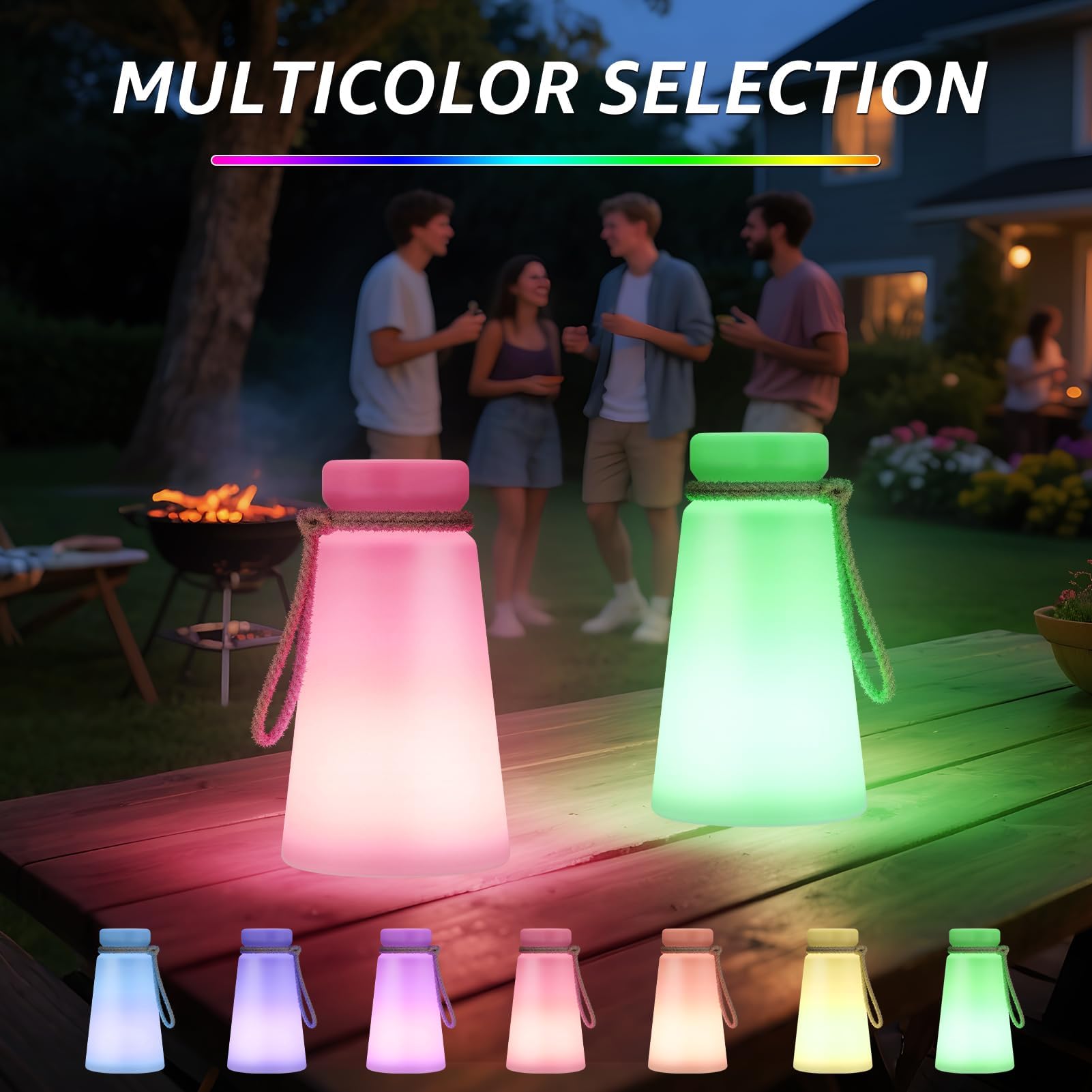 MALUX Lampada Da Tavolo A Batteria Per Esterni RBG 8 Colori Dimmerabile Lampada Da Tavolo Senza Fili Portatile Per Giardino Esterna Campeggio Soggiorno E Camera Da Letto Dclasse Di Efficienza Energ