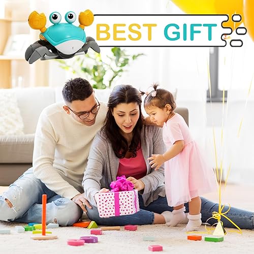 Miniatura 7 de Juguete para bebé de cangrejo para gatear, juguete avanzado de cangrejo infrarrojo con música, juguete para bebés de cangrejo bailarín para bebés,