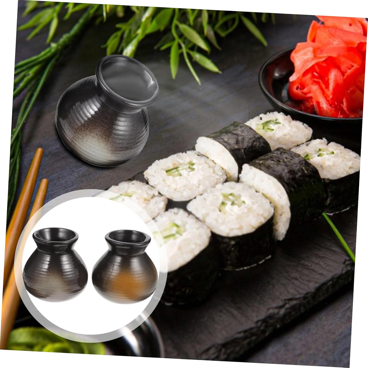 Japanese Sashimi Dry Ice Cup 2Pcs Ceramic Decorative Table Accent image 5