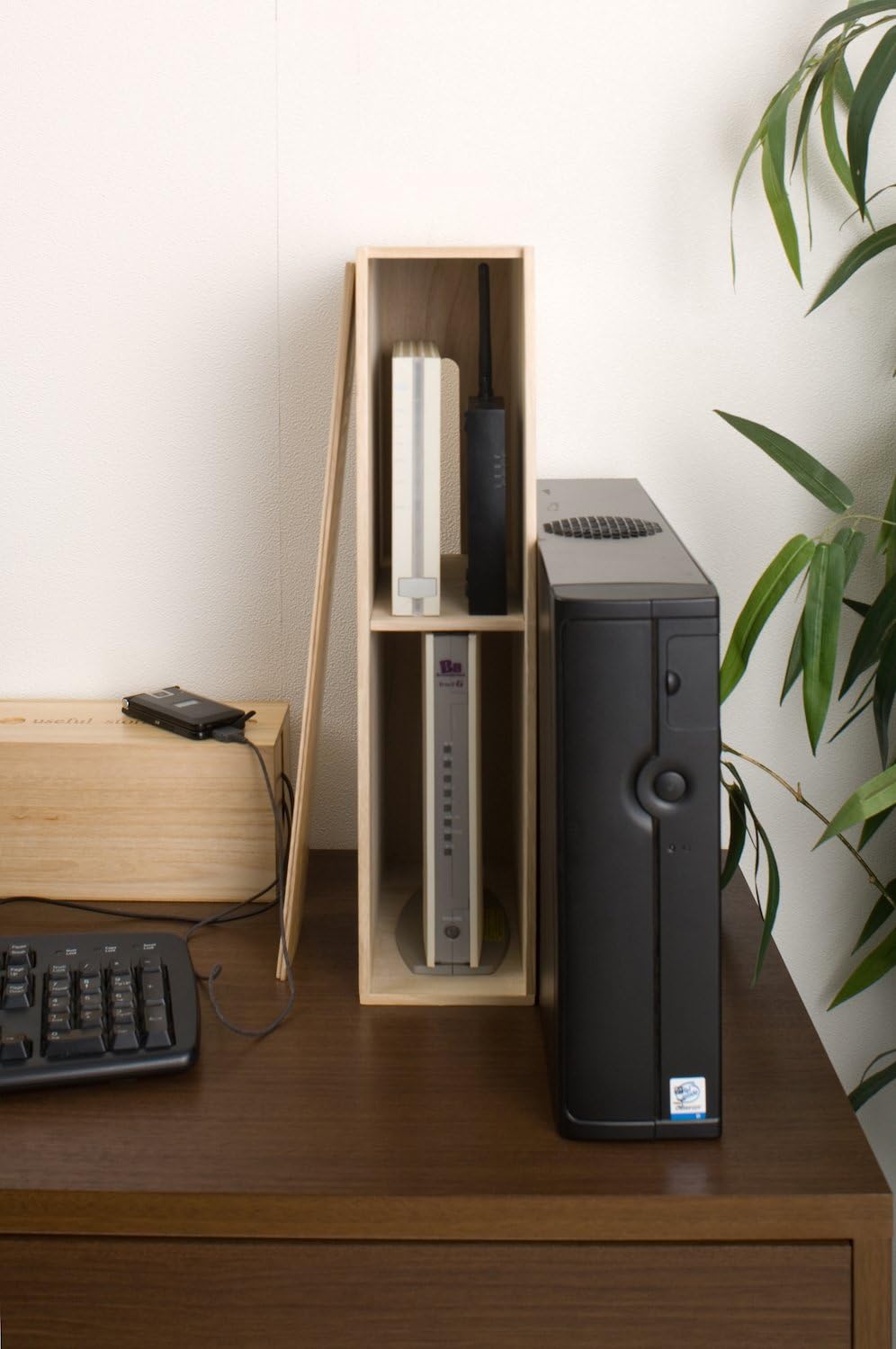 桐製ルーター収納box パソコンの通信機器を収納 Cafe Du Jardin Com