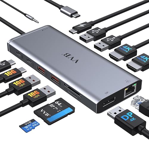 USB-C Laptop Docking Station Dual Monitor Adapter