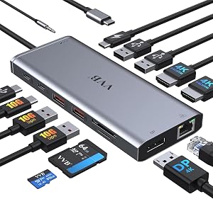 USB C Laptop Docking Station Dual Monitor HDMI USB C Hub Multiport Adapter