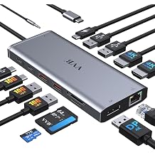 USB C Laptop Docking Station Dual Monitor HDMI for Dell/Lenovo/HP Laptop 14 in 1 USB C Hub Multiport Adapter Dongle Dock USB C to 2 HDMI 4K+DisplayPort+Ethernet+4USB+2USB C+100W PD Charger+SD/TF+Audio