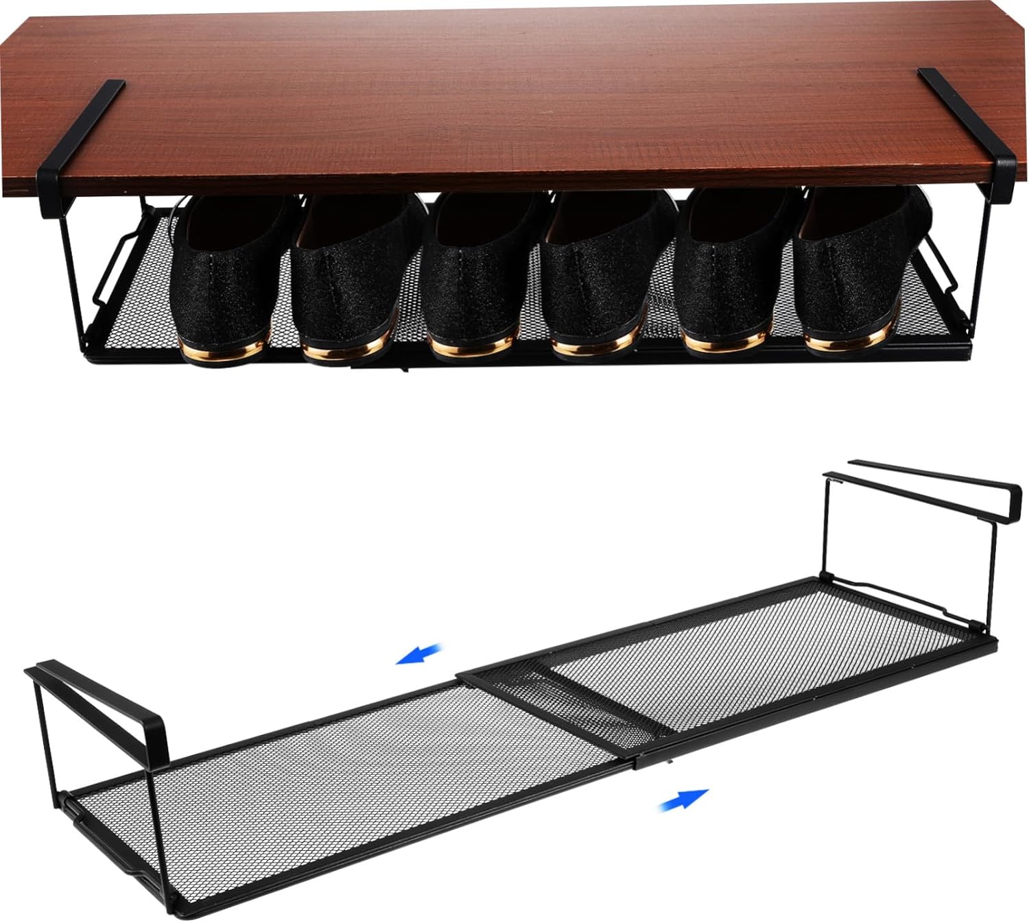 Under Shelf Storage Rack Expandable Hanging Organizer for Kitchen Pantry Shoe Cabinet Versatile Cabinet Hanging Storage Stylish Space Efficient Design