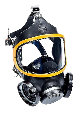 MSA 480267 Comfo Ultra-Twin Series Full-Facepiece Respirator - Size Large, Harness Style Silicone, Twin-Port, Reusable Gas Mask, MSA Comfo Cartridge Compatible