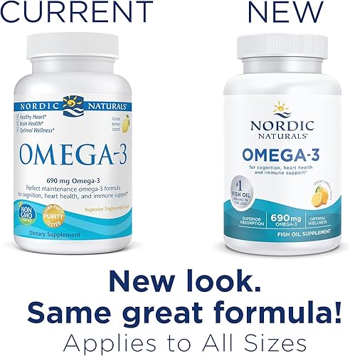 Miniatura 5 de Nordic Naturals Omega-3 sabor a limón 90 geles blandos 690 mg de Omega-3 aceite de pescado EPA y DHA apoyo inmunológico salud cerebral y cardíaca