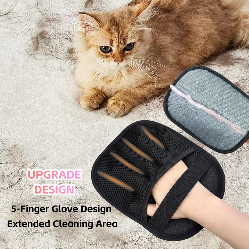 Image of Valentines Day Gifts 3 Packs Pet Hair Removal Glove,Pet Hair Remover for Cat & Dog,New Upgraded Electrostatic Gloves Pet Hair,Reusable Electro Static Pet Hair Remover Electrostatic Gloves