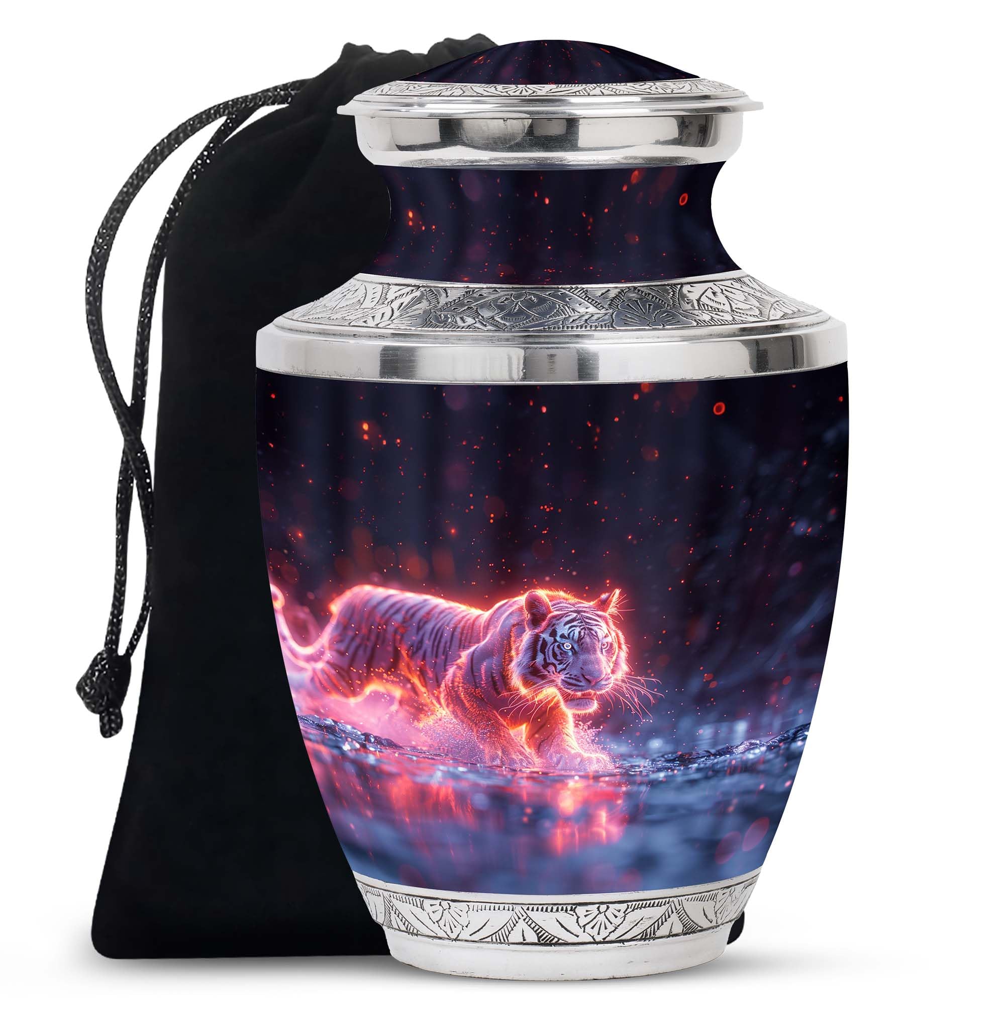YATHABHISA Urns for Ashes, Cremation Urn Human Ashes, Decorative Urns, Large Urns, Urns for Human Ashes Adult Male & Female 10''_Blue, Pink | Tree of Life Urn | Funeral urns, Black, Orange โ image 1