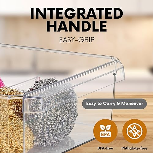 Miniatura 5 de Contenedores de almacenamiento de plástico transparente grandes con divisores extraíbles, organizadores de despensa y contenedores de