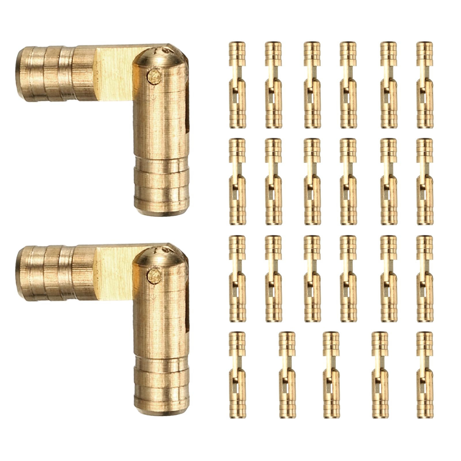 sourcing map 25 Pcs Barrel Hinges, 4 x 20 mm Jewelry Box Hinges Folding Concealed Brass Cylinder Hidden Barrel for Wooden Music Boxes Small Woodworking Projects Cabinet Doors, Yellow