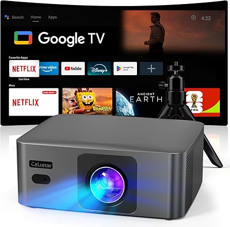 CeLunar Smart Mini Projector: WiFi & Bluetooth, 4K Support
