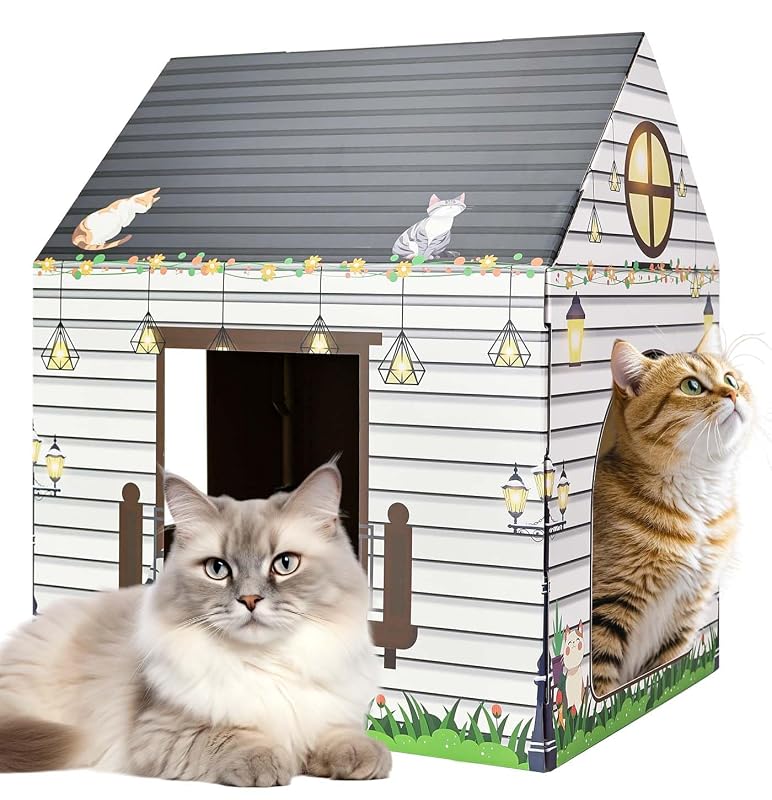 Casa para Gatos de Papelão com Arranhador MUNILAIL, 1 unidade