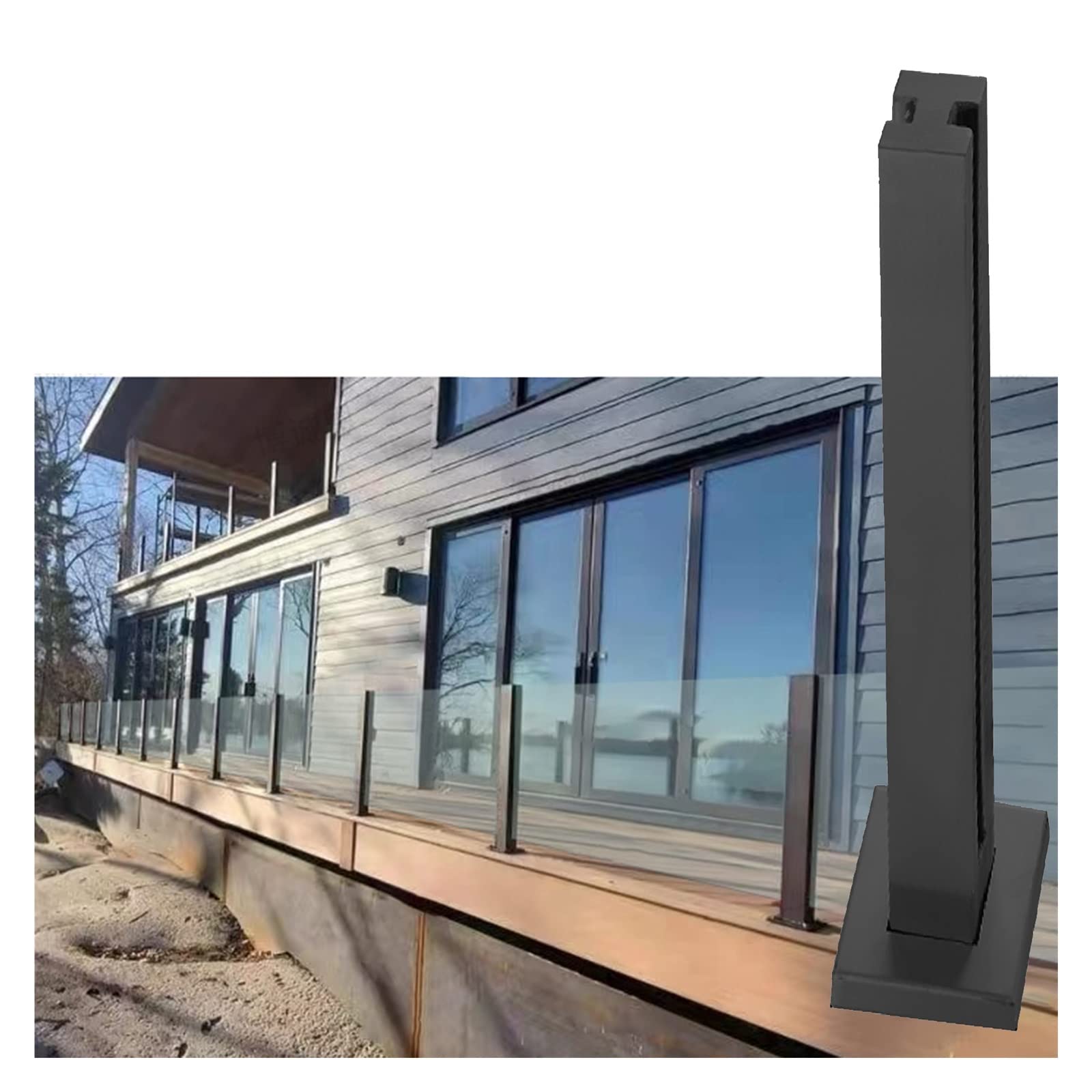 Poteau de serrage en acier inoxydable pour garde-corps de balcon et escalier