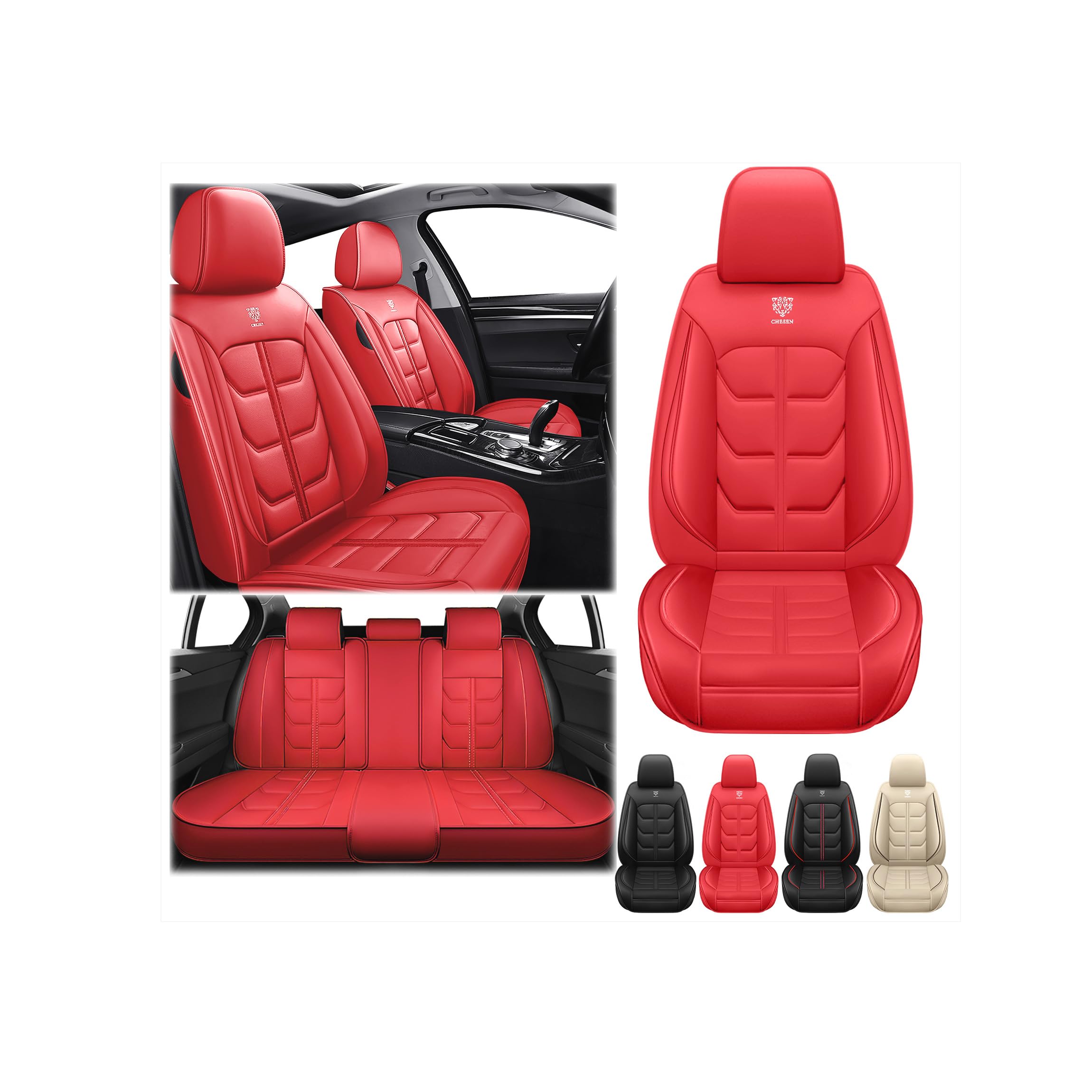 SITCOVER Seat Covers Full Set for Women,Classic Seat Cover for Jeep Grand Cherokee 2000-2024,Non-Slip Leather Car Seat Covers Waterproof Soft Auto