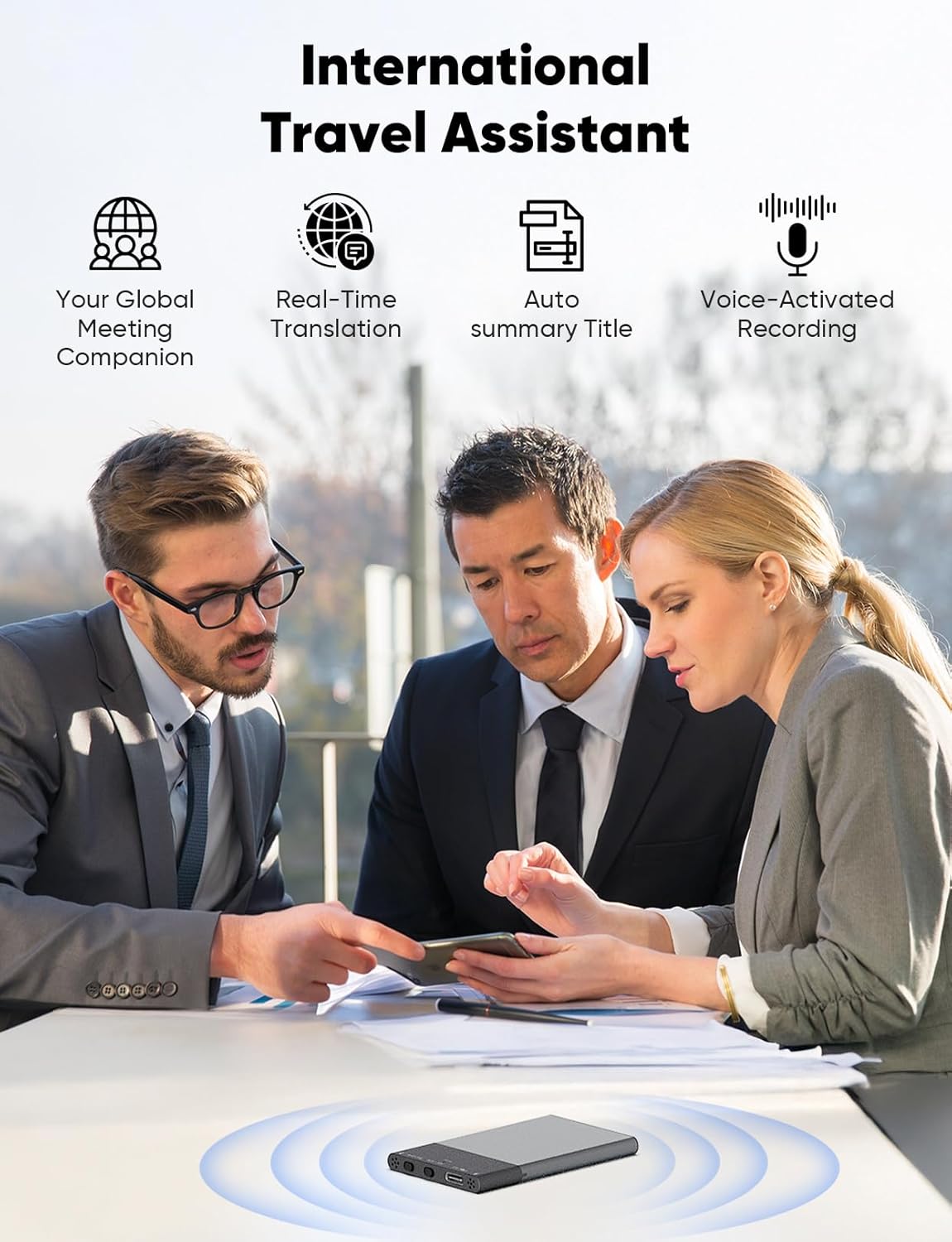 8GB AI Voice Recorder, Note Voice Recorder - Transcribe & Summarize, AI Noise Cancellation Technology, Supports 118 Languages, APP Control Audio Recorder for Lectures, Meetings, Calls