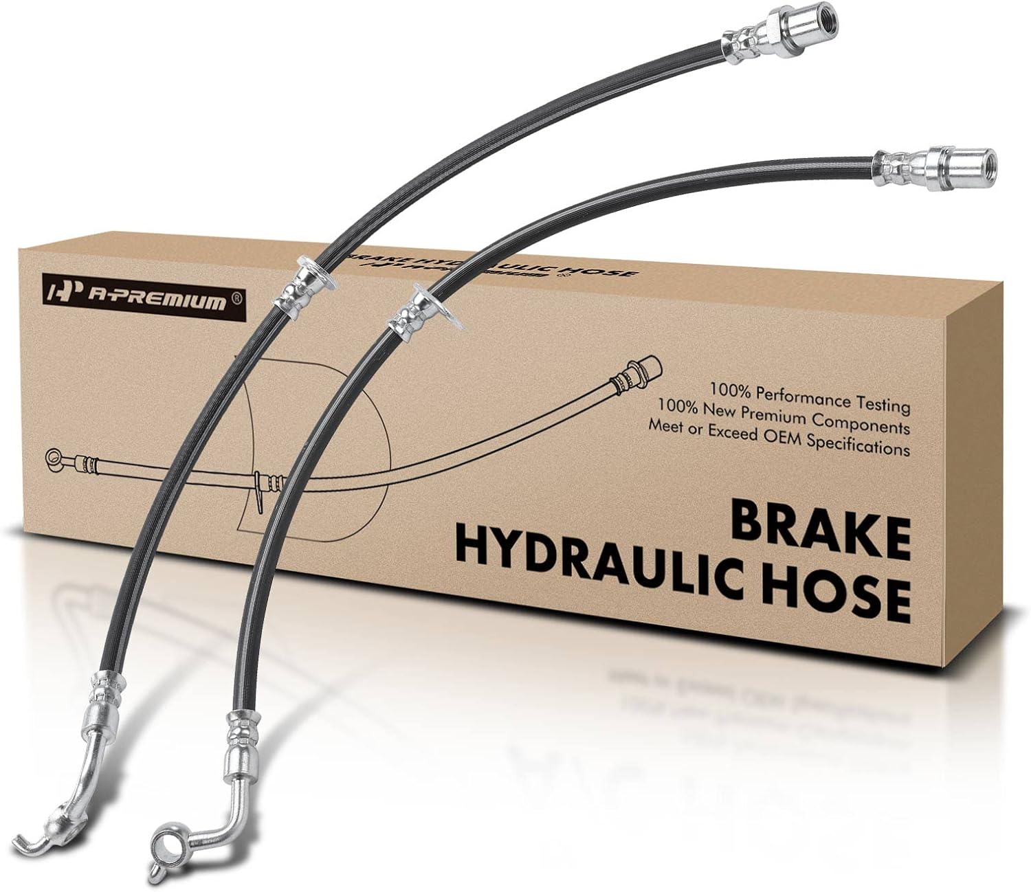 A-Premium Rear Driver and Passenger Brake Hydraulic Hoses Compatible with Select Subaru Models - B9 Tribeca 2006-2007, Tribeca 2008-2014(Pack of 2)