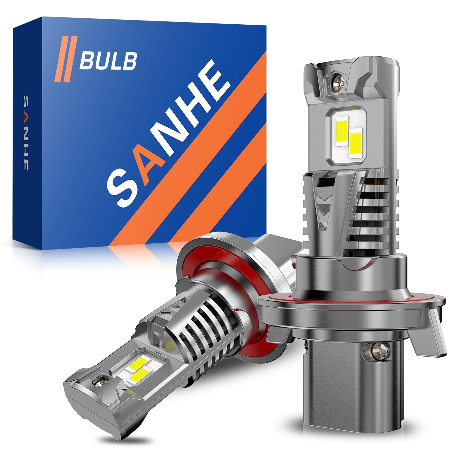 Fog Bulbs,Upgraded 24000LM 600% Super Bright,1:1 Size No Adapter Required H13 Bulb,Plug and Play with Fan,6500K Cool White IP68 Waterproof,Pack of 2 (H13)