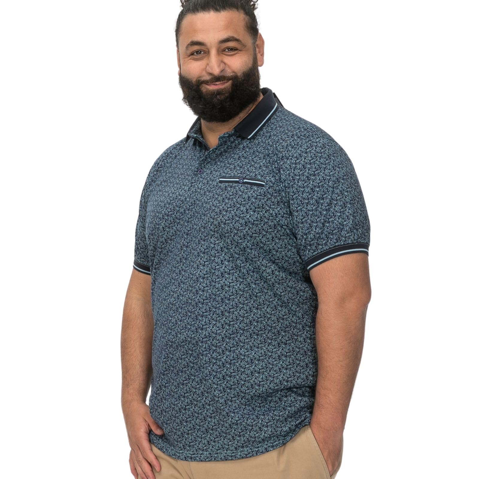 Duke Mens Woolwich All Over Printed Polo Shirt - Blue - 5XL