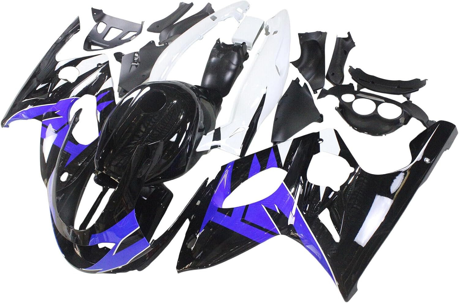 Injection ABS Fairing Kit Fit for 1997-2007 Yamaha YZF600R Complete Fairings YZF 600R 97 98 99 00 01 02 03 04 05 06 07 Plastic Bodywork Cowling (Blue & Black)