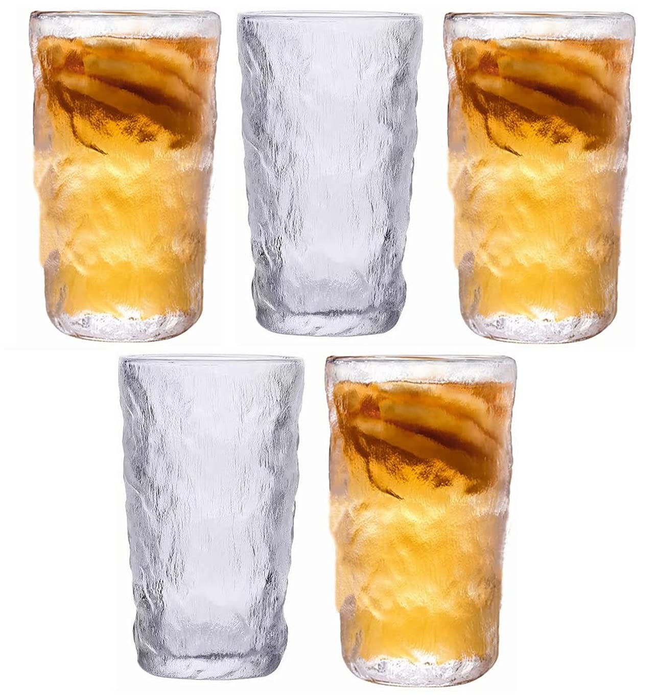Ash & Roh® - Acrylic Glass, Whiskey Glasses Beer Glass,Juice,Iced Drinks,Home Office Bar (300 ML, 5 PCS)