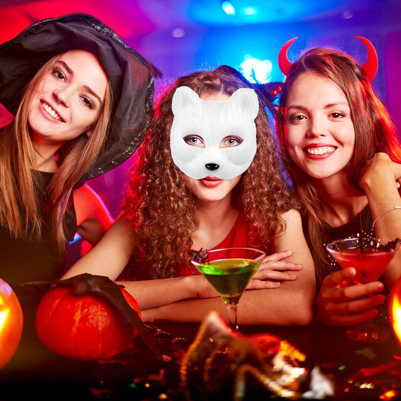 Amosfun Fox Mask Lightweight 6.7 Inch Animal Costume Accessory for Halloween Easter Mardi Gras Cosplay and Dress-up Parties