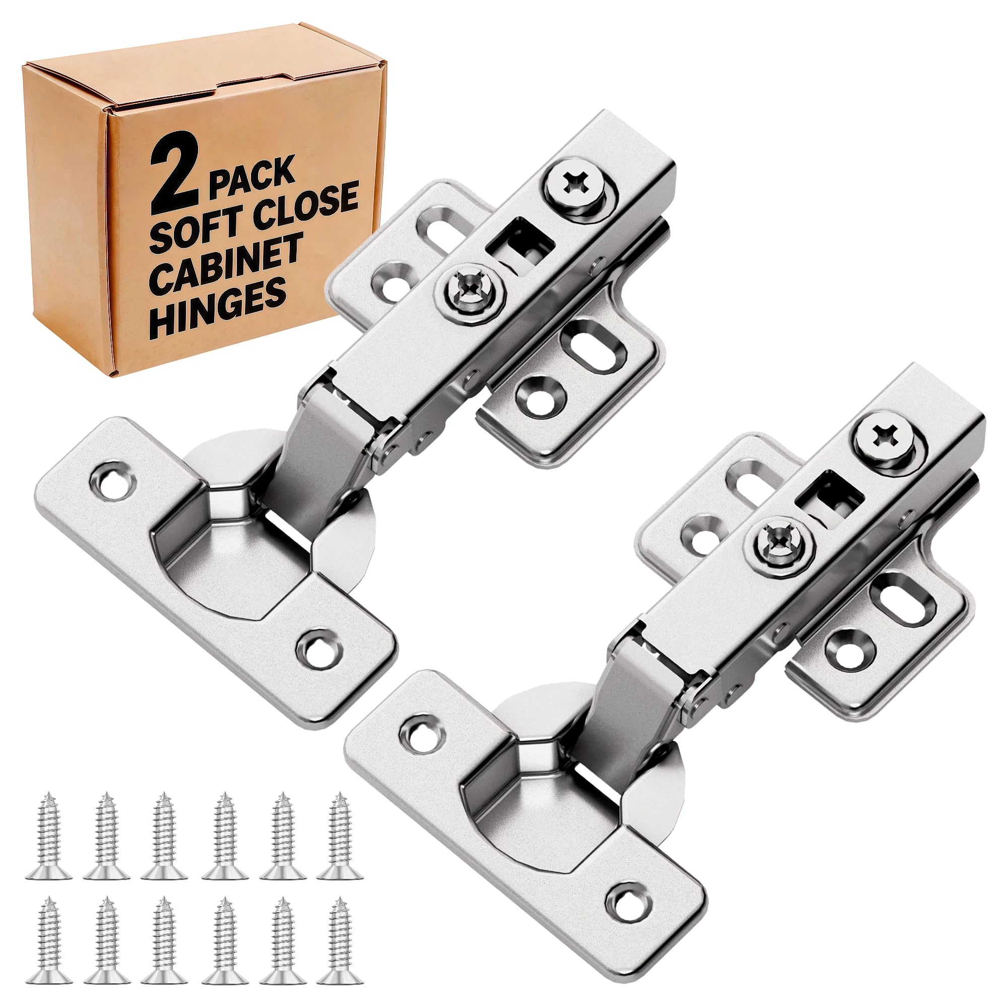 Photo 1 of Luokim 2Pcs Frameless Soft Close Full Overlay Cabinet Hinges