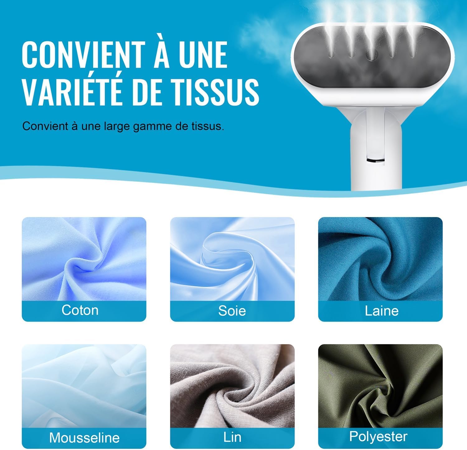 Defroisseur Vapeur Vertical, Pliable Fer à Vapeur de Voyage Léger et Portable, Vapeur Steamer Convient à Tous les Tissuspour, la Maison, le Voyage, la maison et le bureau