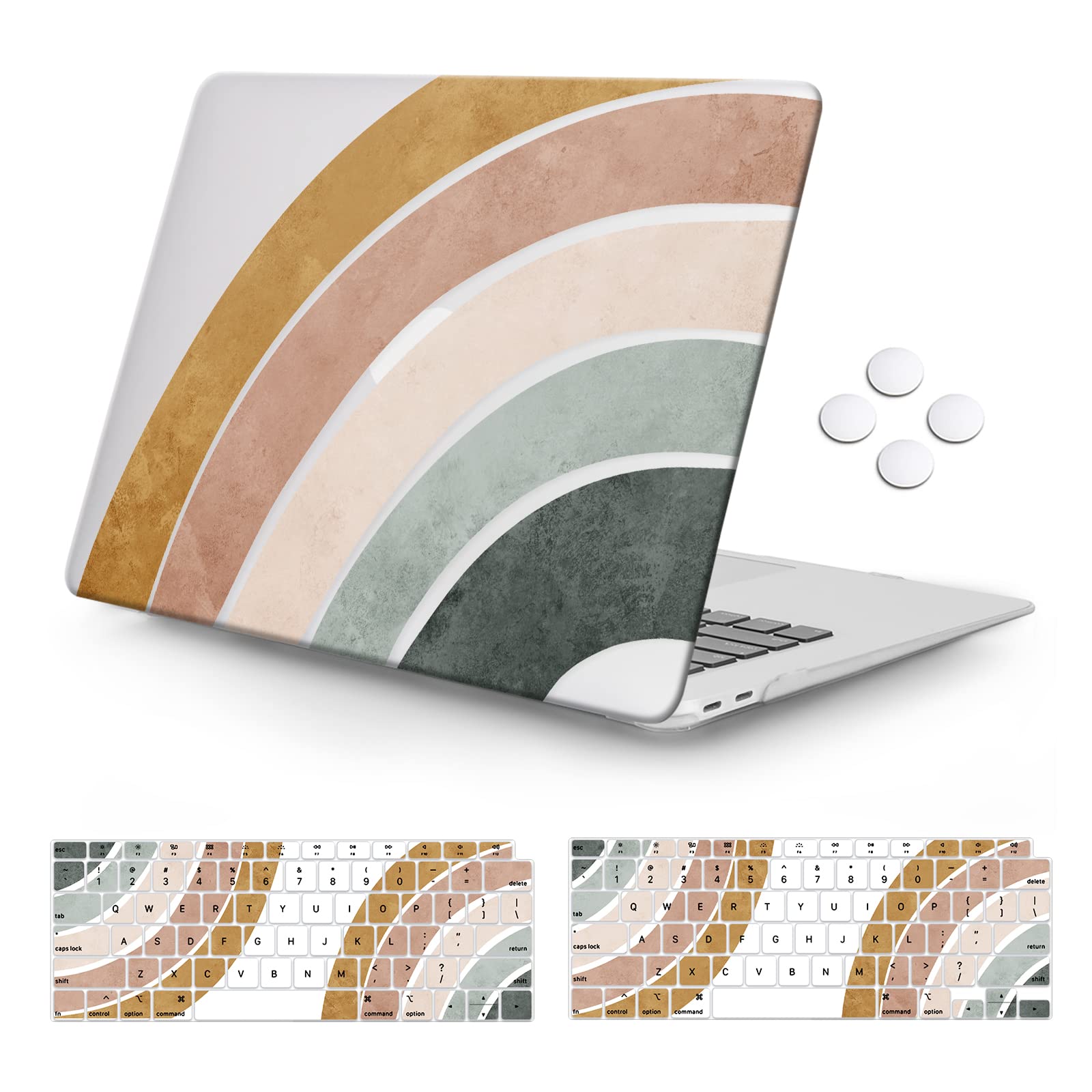 iCasso Compatible with MacBook Air 13 inch Case 2022, 2021-2018 Release A2337 M1 A2179 A1932 Retina Display Touch ID, Plastic Hard Shell Case +